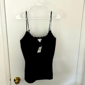 Jcrew black scallop cami